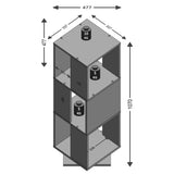 FMD Classeur rotatif ouvert 34x34x108 cm Béton