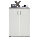 FMD Armoire avec 2 portes Blanc et gris