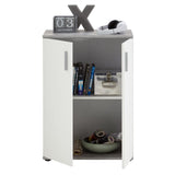 FMD Armoire avec 2 portes Blanc et gris