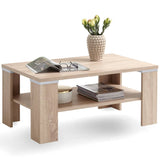 FMD Table basse avec étagère 100 x 60 x 46 cm Chêne