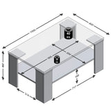 FMD Table basse avec étagère 100 x 60 x 46 cm Chêne