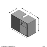 FMD Badezimmerschrank unter Waschbecken 70x32,9x49,5 cm weiß