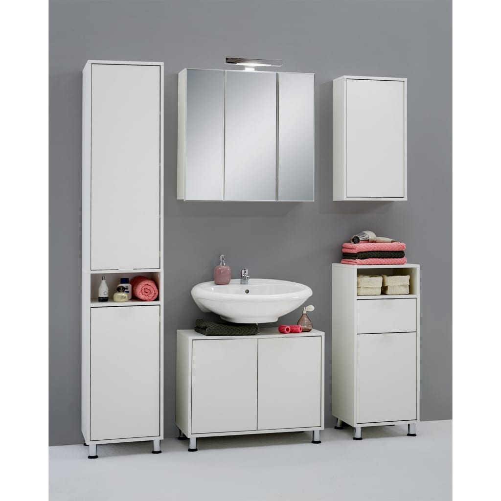 FMD Armoire de salle de bains murale 36,8x17,1x67,3 cm blanc