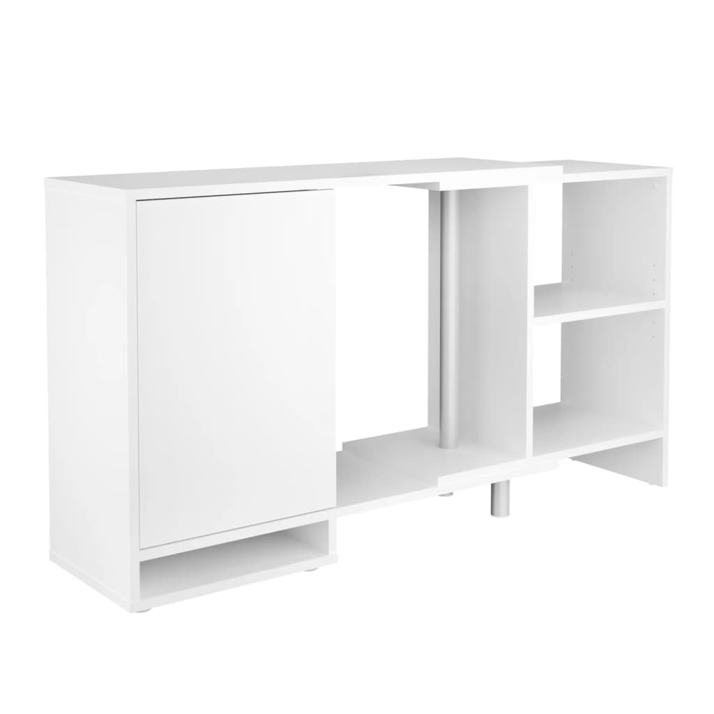 FMD Modular Corner Storage Unit with Open Shelf White