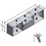 FMD Meuble TV 153,5x31,7x52 cm noir