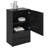 FMD Commode avec tiroir et portes 49,7x31,7x81,3 cm noir