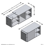 FMD Meuble TV avec 2 compartiments ouverts 133,5x39,9x49,2 cm