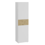 FMD Armoire avec 2 portes 54,5x41,7x199,1 cm Blanc et chêne artisanal