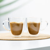 HI Ensemble de verres à cappuccino 2 pcs 270 ml transparent