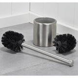 HI Brosse et porte-brosse de toilette 10 cm Acier inoxydable