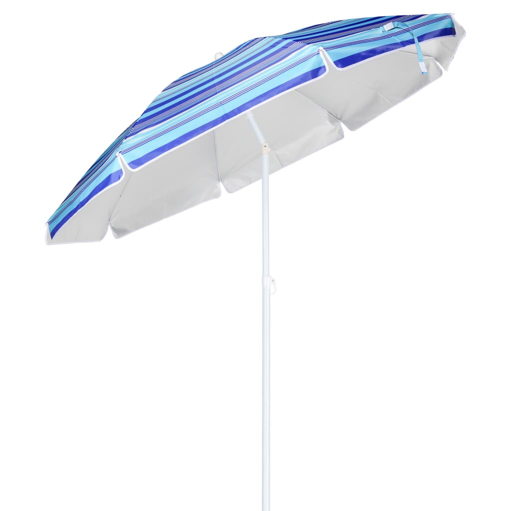 HI Parasol de plage 200 cm Bleu à rayures