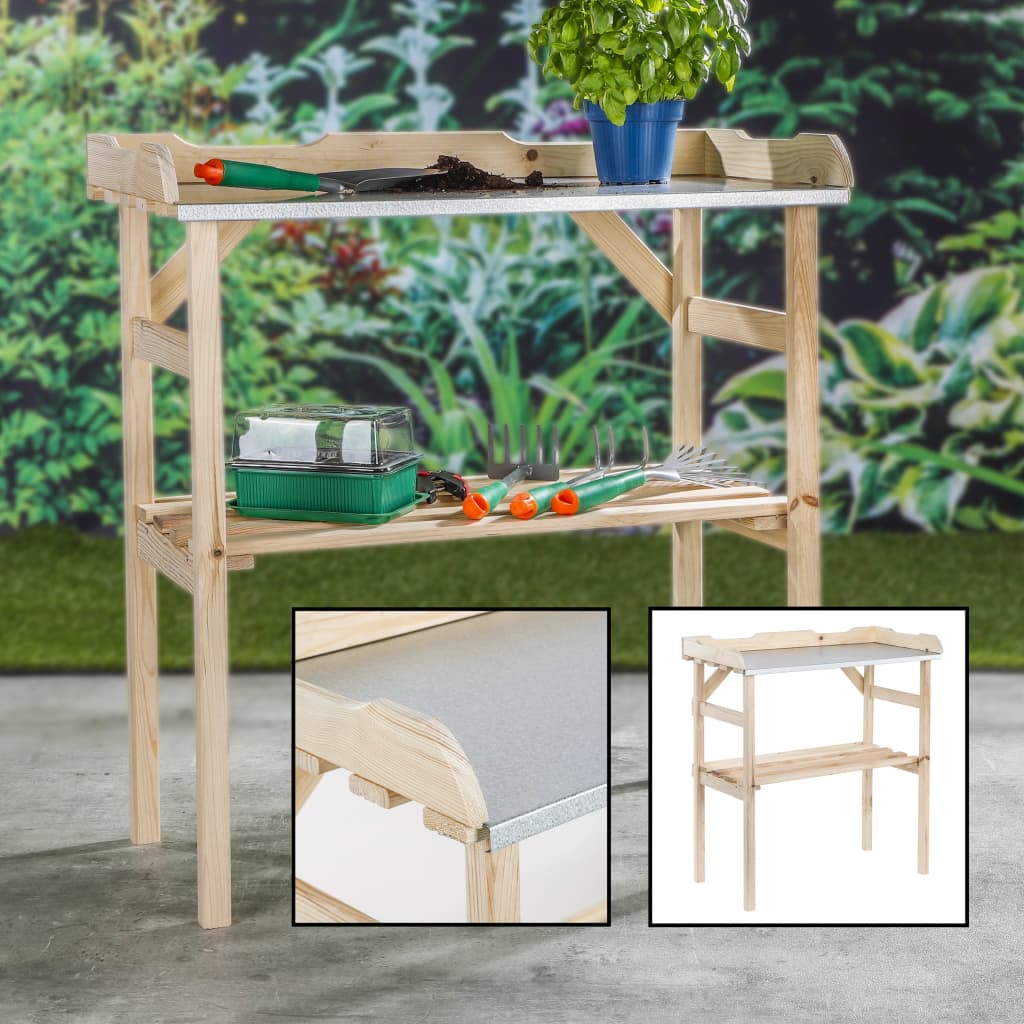 HI Table de rempotage en bois 82x38x78 cm