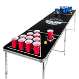 HI Höhenverstellbarer, zusammenklappbarer Bier-Pong-Tisch, Schwarz