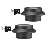 HI Ensemble de lampes solaires LED de gouttière 2 pcs noir