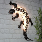 HI Applique de jardin solaire LED en forme de gecko