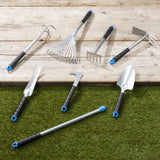 HI Ensemble d'outils de jardin 8 pcs Argenté Métal