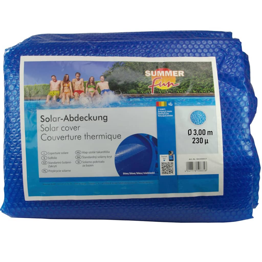 Summer Fun Solar Sommer-Poolabdeckung rund 300 cm PE Blau