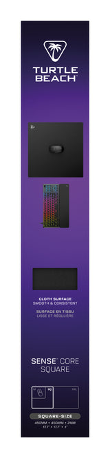 Tapis de souris de jeu - Turtle Beach SenseCore Square - Surface micro-tissée, équilibré, confortable