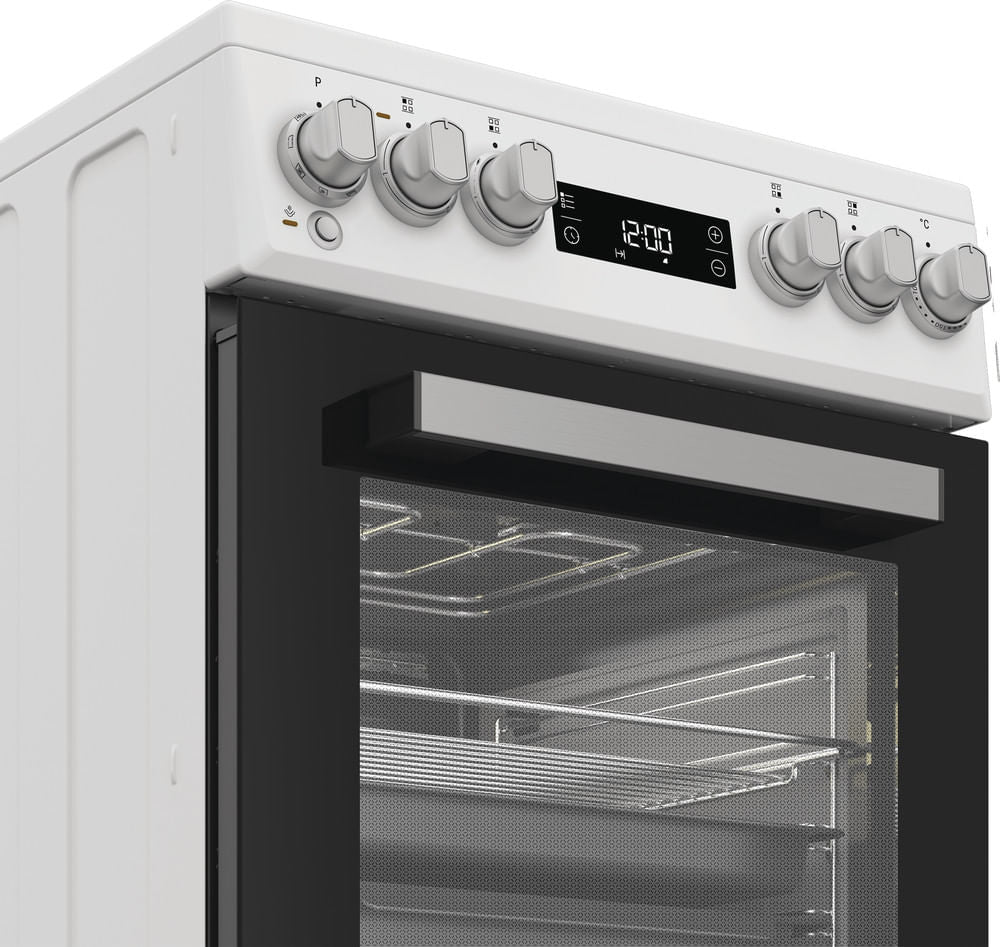 Cuisiniere vitrocéramique - WHIRLPOOL - W5V5LCW - 4 foyers - 7900 W - L50 cm - Blanc