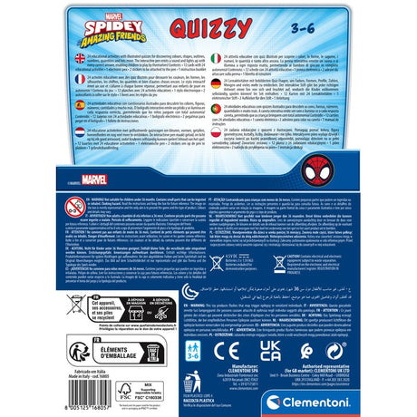 Clementoni - Quizzy - Spidey - Jeu interactif avec 200 Quizz + un stylo électronique - Dés 3 ans