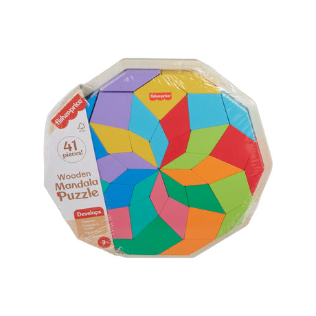 Fisher-Price-Puzzle Mandala en Bois-Puzzle 40 pieces motif géométrique HXT94