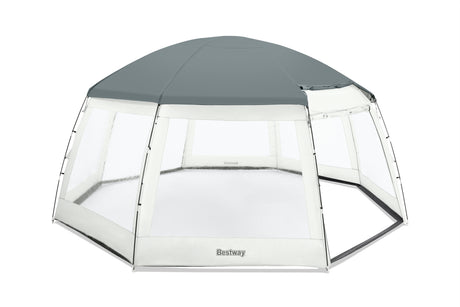 BESTWAY - Dôme de protection pour piscine - Octogonal 600 x 600 x 295 cm - Gris