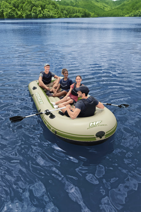 BATEAU GONFLABLE VOYAGERA© X4 SET HYDRO-FORCEA©, 350 X 145 CM, 4 ADULTES