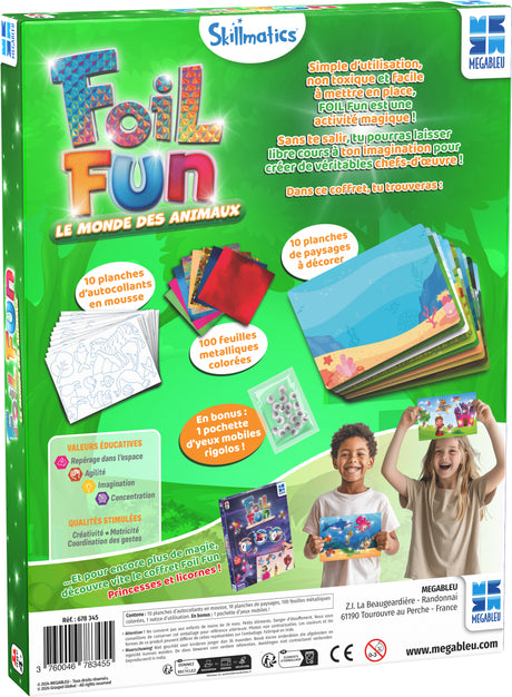 Activité créative - MEGABLEU - Foil Fun - Royaume des Animaux - oeuvres magiques faciles a créer