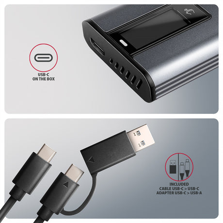 Boitier externe USB-C 3.2 Axagon EEM2-SD2 - S-ATA/NVMe M.2 Type 2280 (Noir)