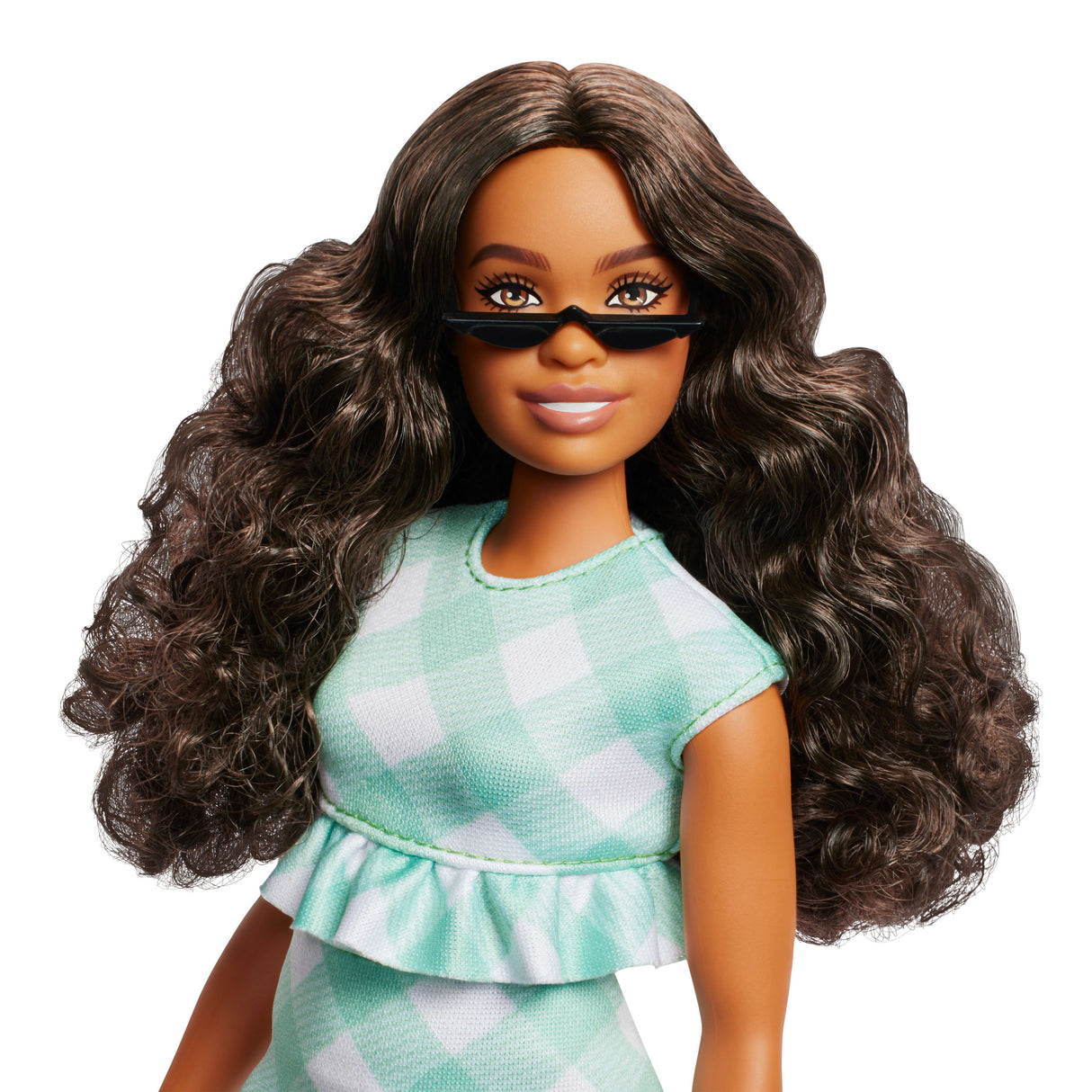 Barbie - Poupée Barbie Fashionistas Robe Vert Menthe avec lunettes - Barbie - HYT96