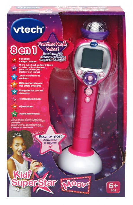 Micro Karaoké Enfant VTECH Kidi Super Star Moov' Rose - 6 ans et +