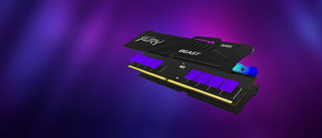 Barrette mémoire 32Go DIMM DDR5 Kingston Fury Beast RGB  5200MHz (Noir)