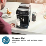 Machine a café Expresso broyeur - PHILIPS - EP2225/10 - Série 2200 - mousseur a lait - 2 cafés - Broyeur céramique - Noir brillant