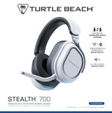 Casque gaming sans fil - Turtle Beach Stealth™ 700P (Gen3) - Blanc - PS5, PS4, PC, mobile, 60mm, Bluetooth, 80h