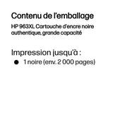 HP 963XL Cartouche d'encre noire grande capacité authentique (3JA30AE) pour HP OfficeJet Pro 9010 / 9020 series