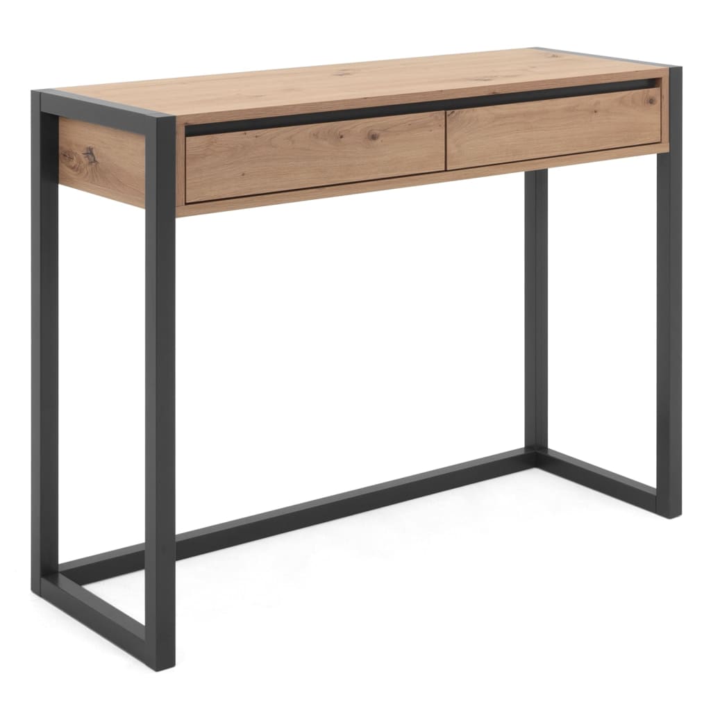 Finori Table console Denver 44 Chêne artisanal et gris anthracite