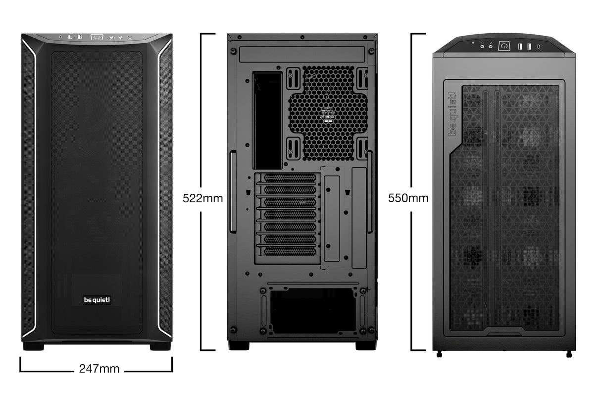 Boîtier PC - BE QUIET! - Shadow Base 800 DX - Noir - Midi Tower - Excellente circulation de l'air