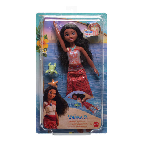 Disney - Poupée Vaiana Nageuse - Vaiana 2 - Corsage qui change de couleur - Disney Moana - JFF09