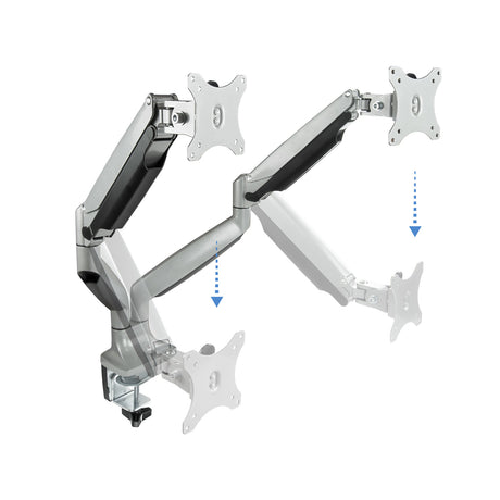 Support double-écran à fixer Tooq DB3132TNR 13"-32" (9kg max) (Argent)