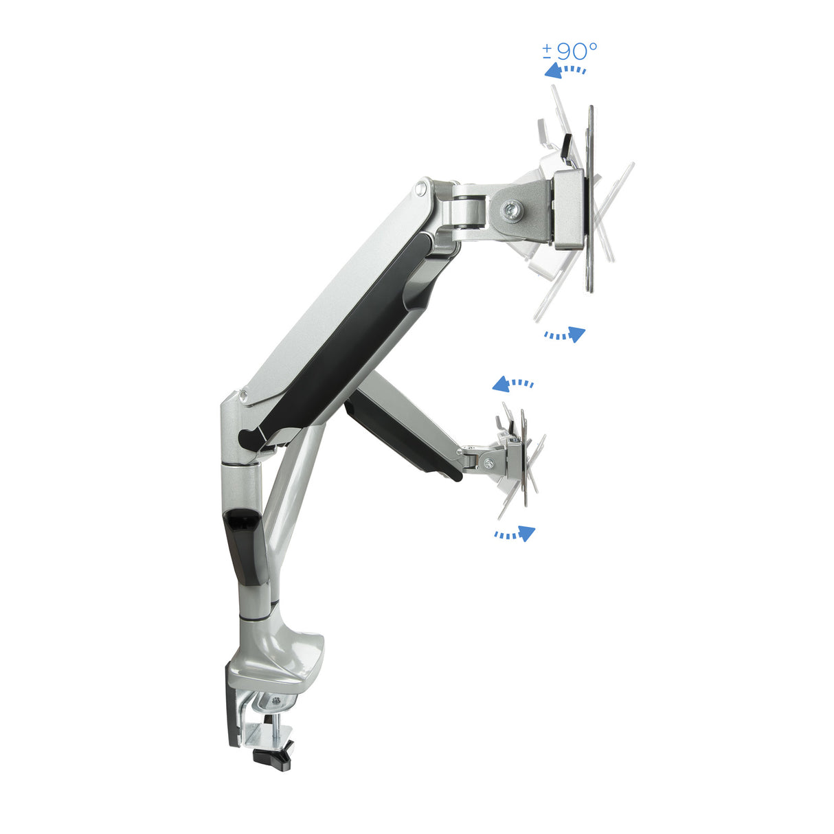 Support double-écran à fixer Tooq DB3132TNR 13"-32" (9kg max) (Argent)