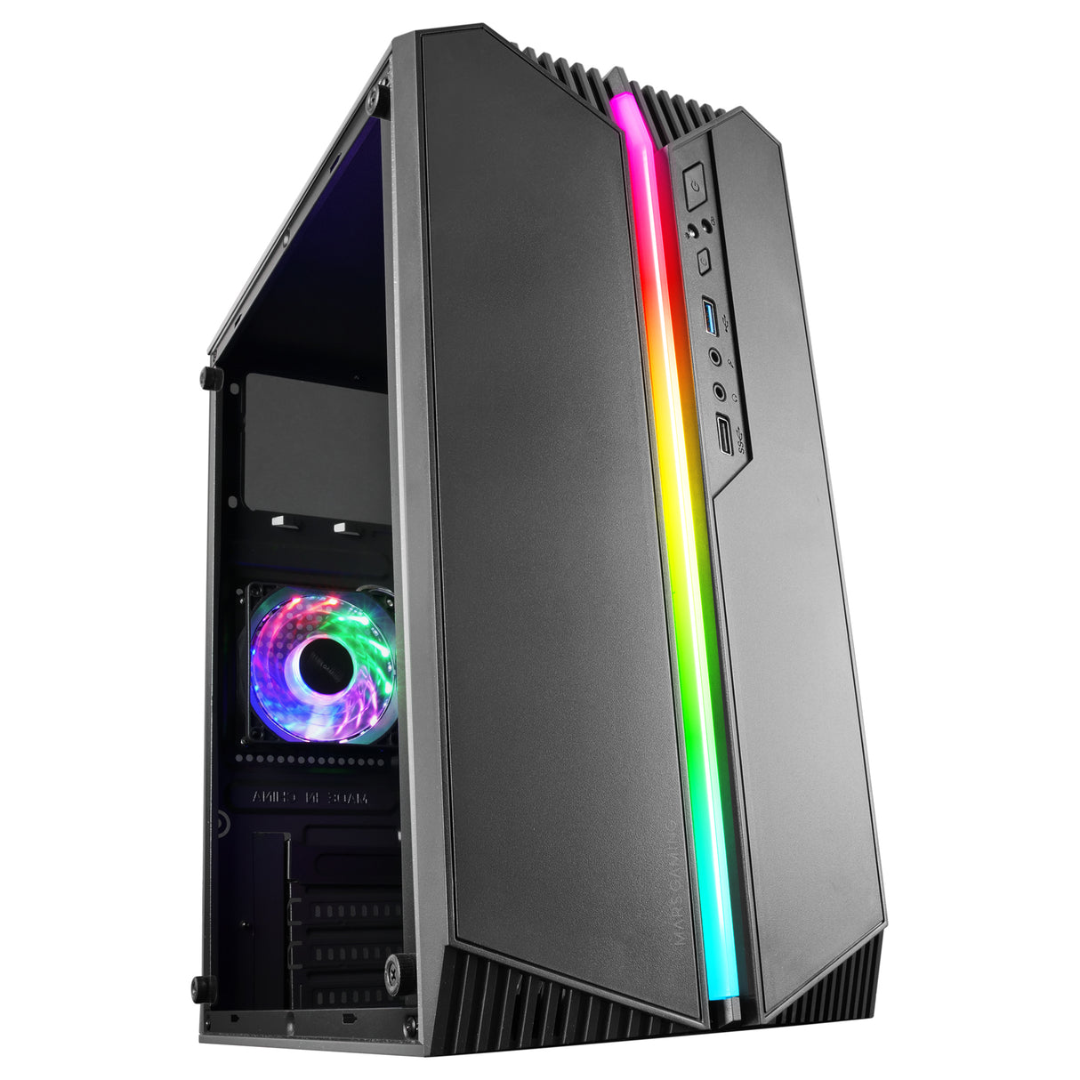 Boitier Mini Tour Micro ATX Mars Gaming MC-S1 RGB avec panneau vitré (Noir)