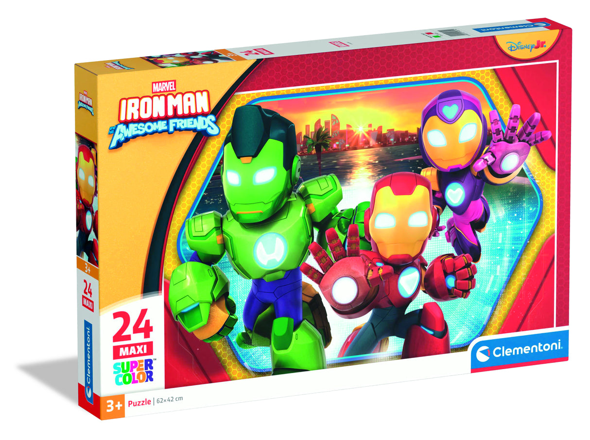 CLEMENTONI - 24 pieces Maxi - Iron Man and his awesome friends