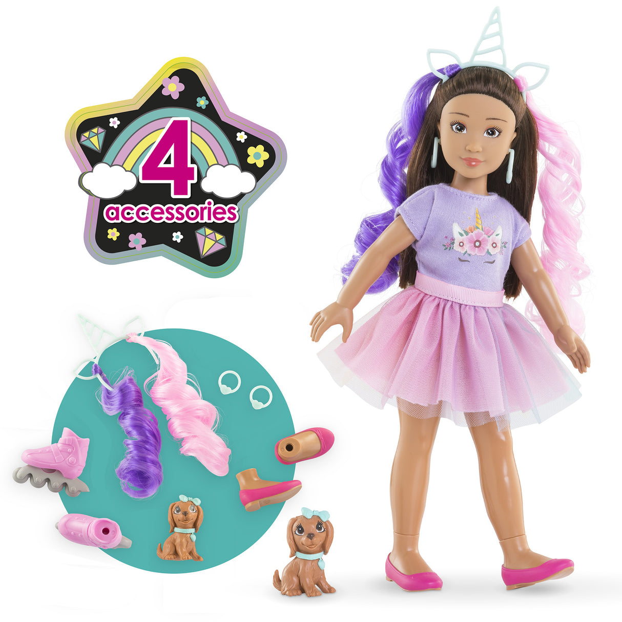 Poupée mannequin - COROLLE - Luna Licorne - 28 cm - 4 accessoires - Mixte