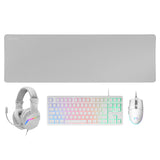 Pack Gamer 4en1 (Clavier/Souris/Casque/Tapis) Mars Gaming MCP-RGB3 (Blanc)