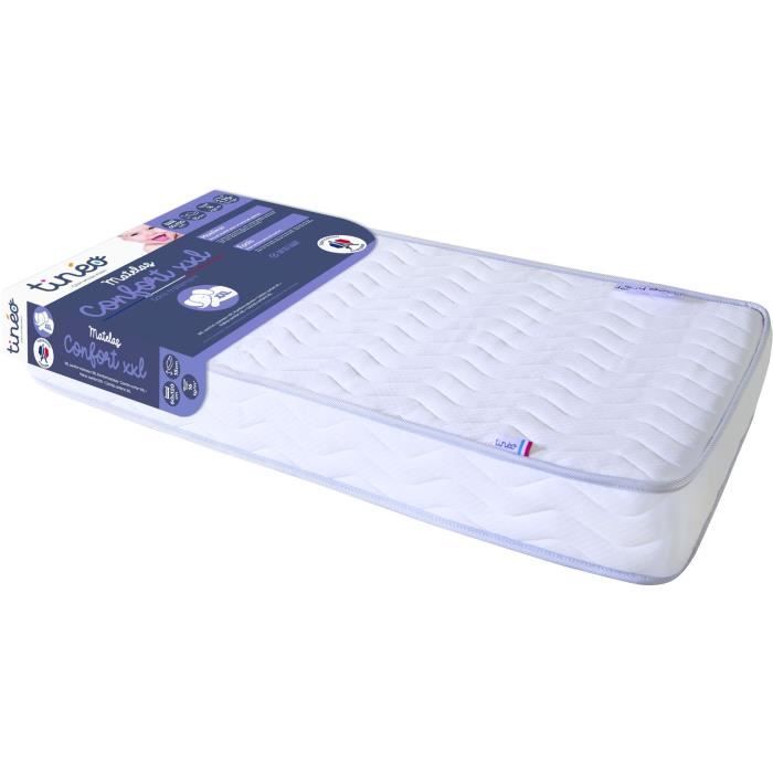 Matelas BÈbÈ Confort XXL TINEO 60x120x15cm - Sans Traitement - FabriquÈ En France - Garantie 2 Ans