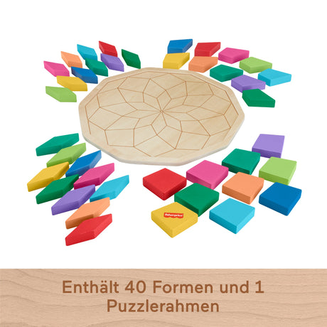 Fisher-Price-Puzzle Mandala en Bois-Puzzle 40 pieces motif géométrique HXT94
