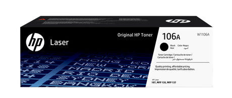 Cartouche de toner noir HP 106A W1106A pour imprimantes Laser 107 et multifonctions Laser 135/137