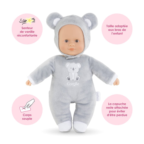 Mon Doudou COROLLE - Pti' Coeur Koala - 30 cm - petit poupon - senteur de vanille - des 9 mois