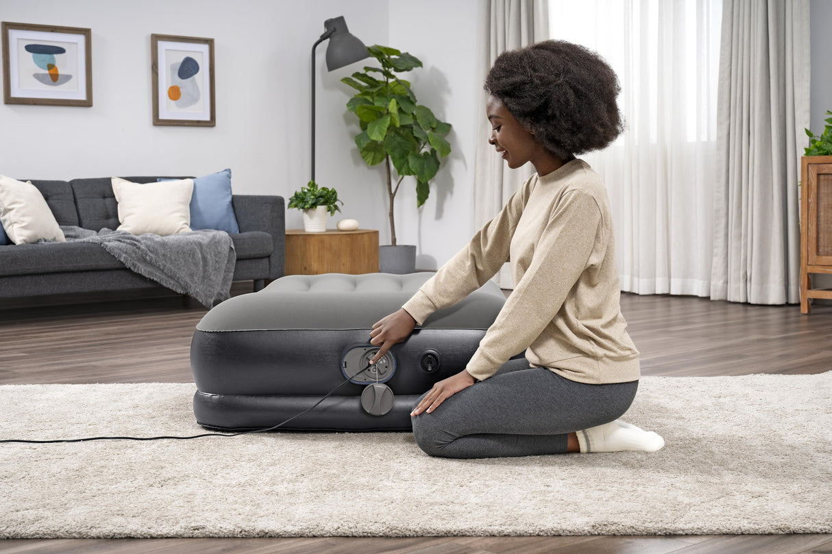 Matelas gonflable - BESTWAY - 671BT - Tritech Twin - 1 personne, pompe USB intégrée, 1,91 m x 97 cm x 36 cm