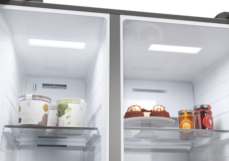 Réfrigérateur Américain - HAIER - HSW59F18EIMM - Classe E - 601 L - 36 dB - Platinium